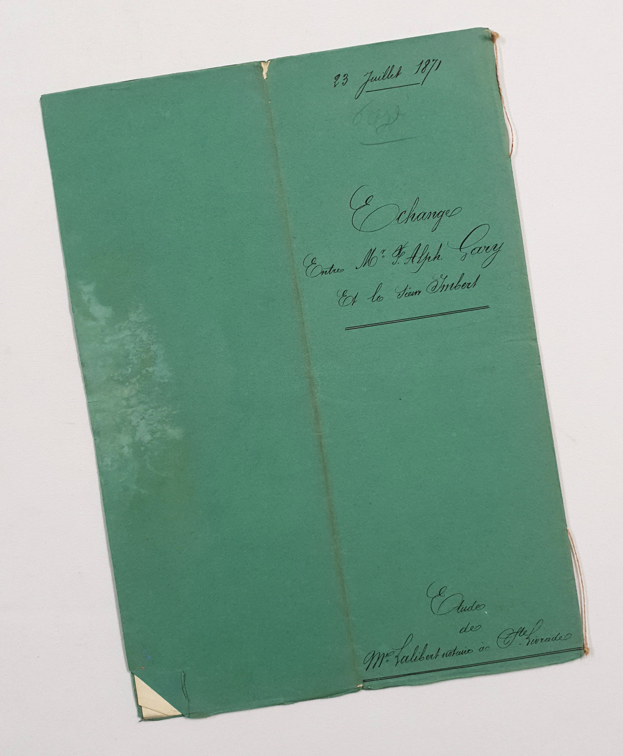 Authentic Antique French 1871 Notaire Document - FD