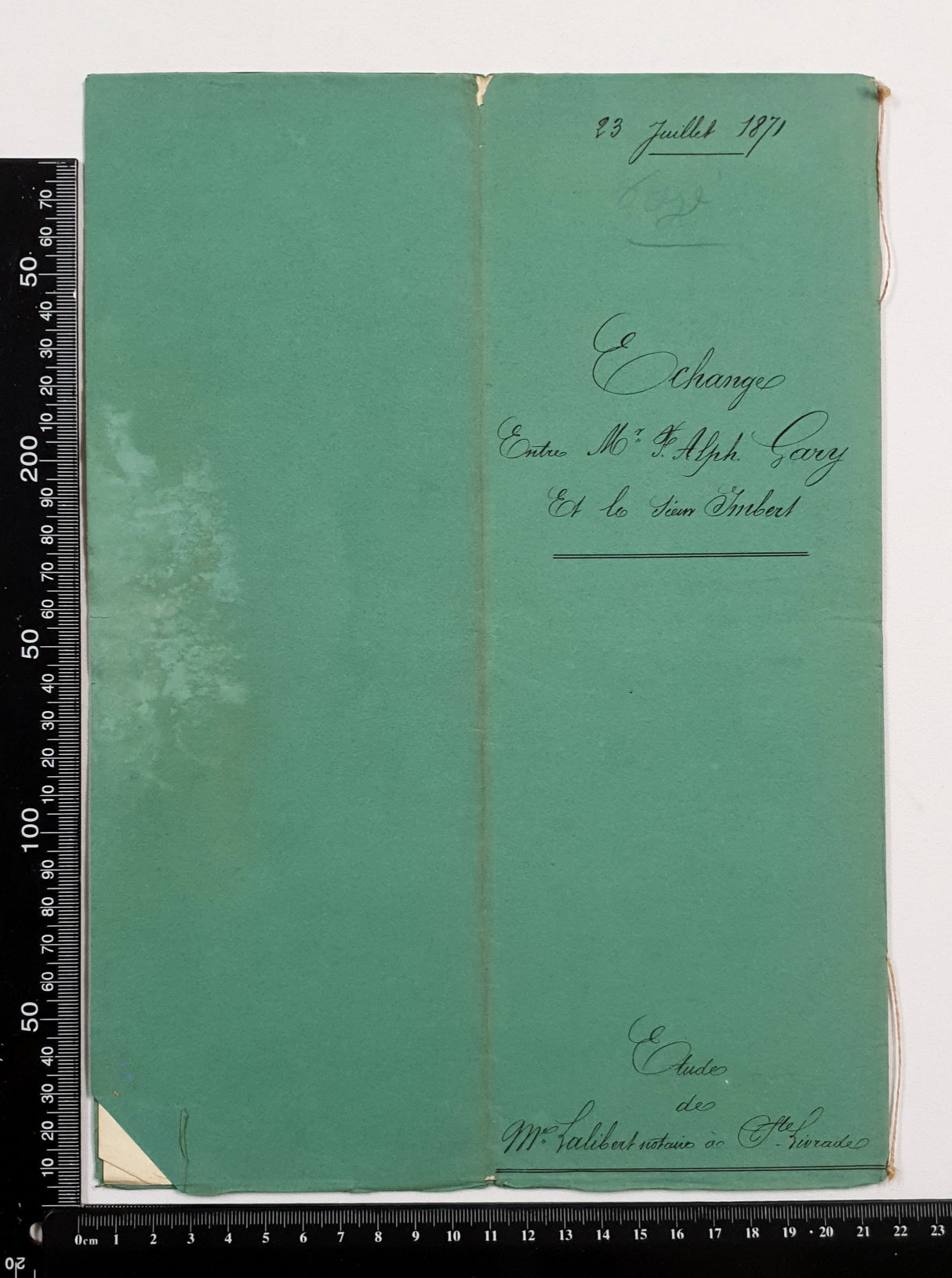 Authentic Antique French 1871 Notaire Document - FD