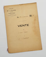 Authentic Antique French 1878 Notaire Document - FE