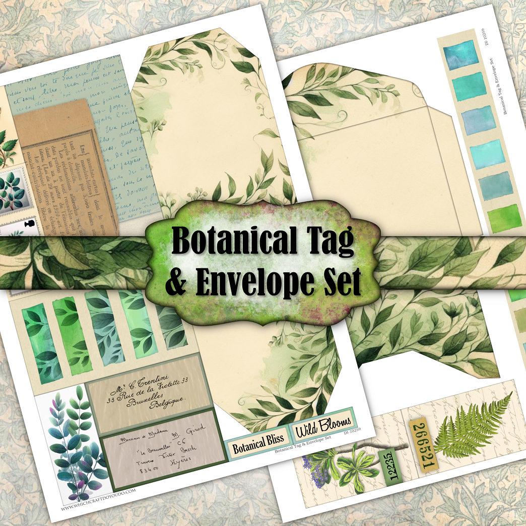 FREEBIE - Botanical Tag & Envelope Set - DI-10259 - Digital Download