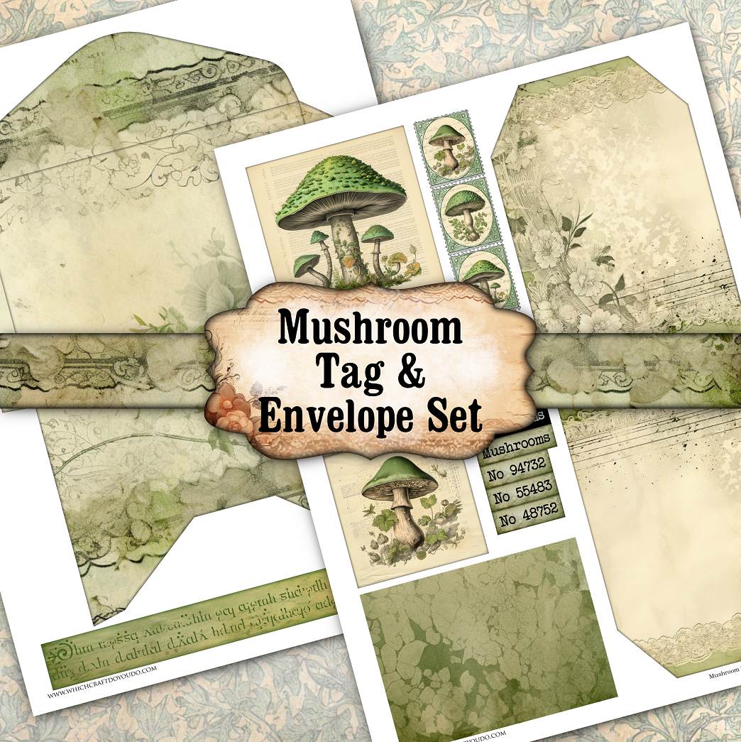 FREEBIE - Mushroom Tag & Envelope Set - DI-10280 - Digital Download
