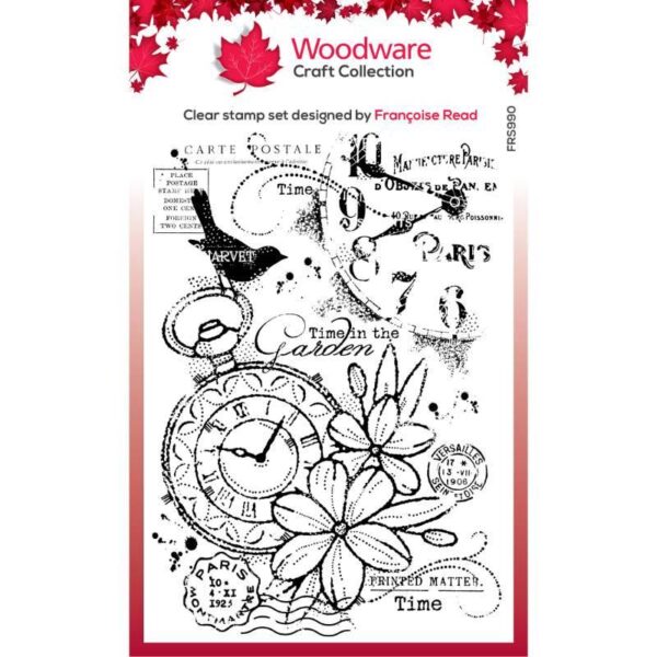 Woodware Clear Singles Pocket Watch Garden Stamp