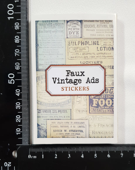 Tin of Assorted Stickers - Faux Vintage Ads - Selected at Random