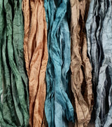 Reclaimed Sari Silk Ribbon - Forest Lake