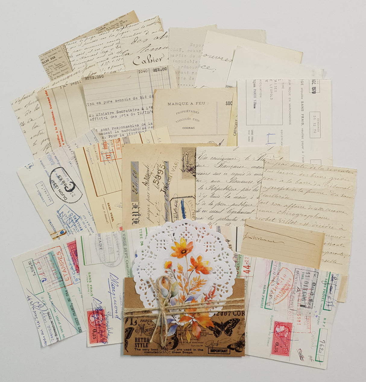 Authentic Vintage French Collage Papers Pack