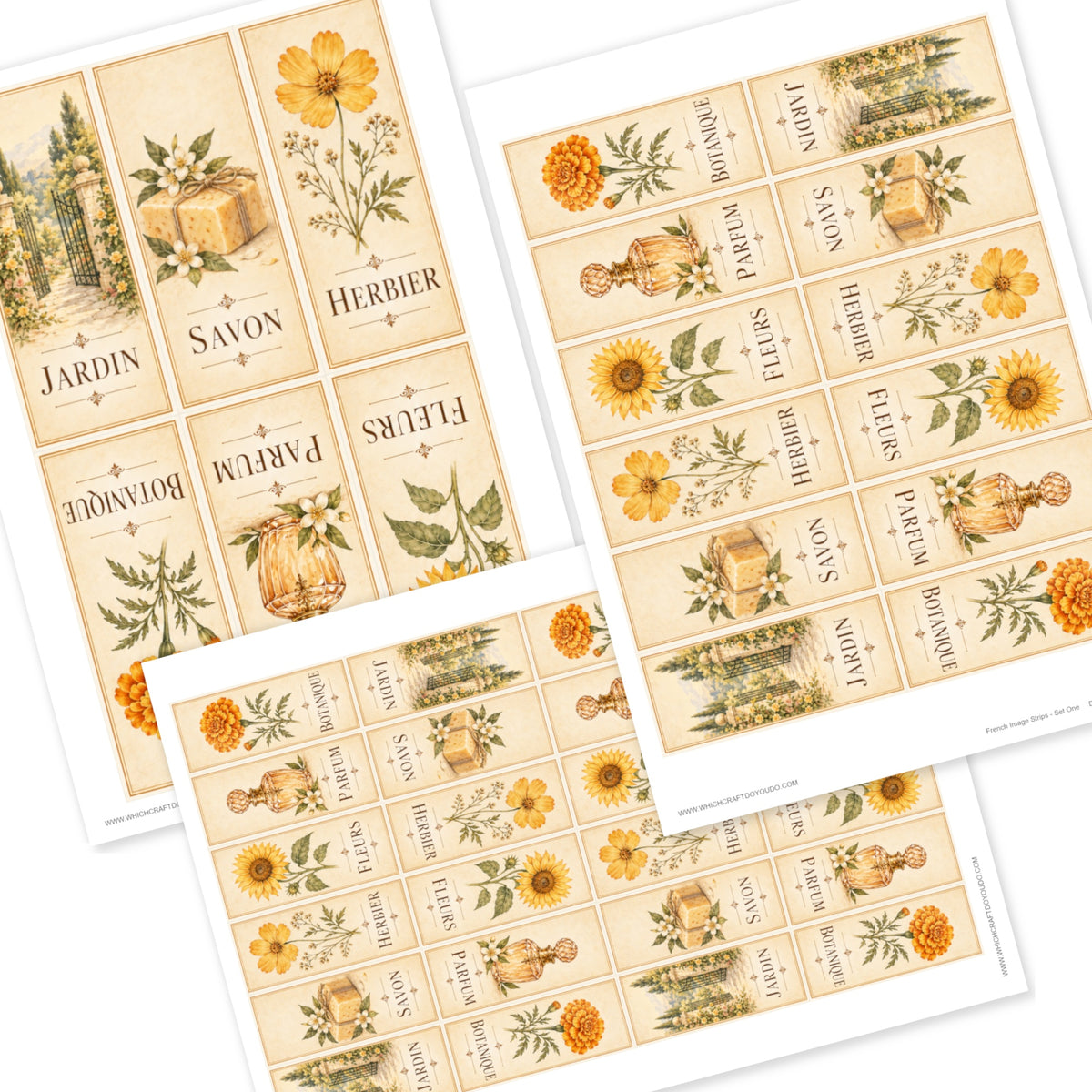 French Image Strips - Set One - DI-10345 - Digital Download