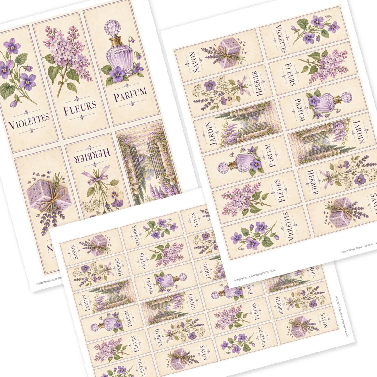 French Image Strips - Set One - DI-10345 - Digital Download