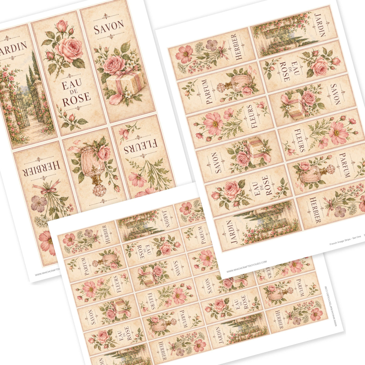 French Image Strips - Set One - DI-10345 - Digital Download