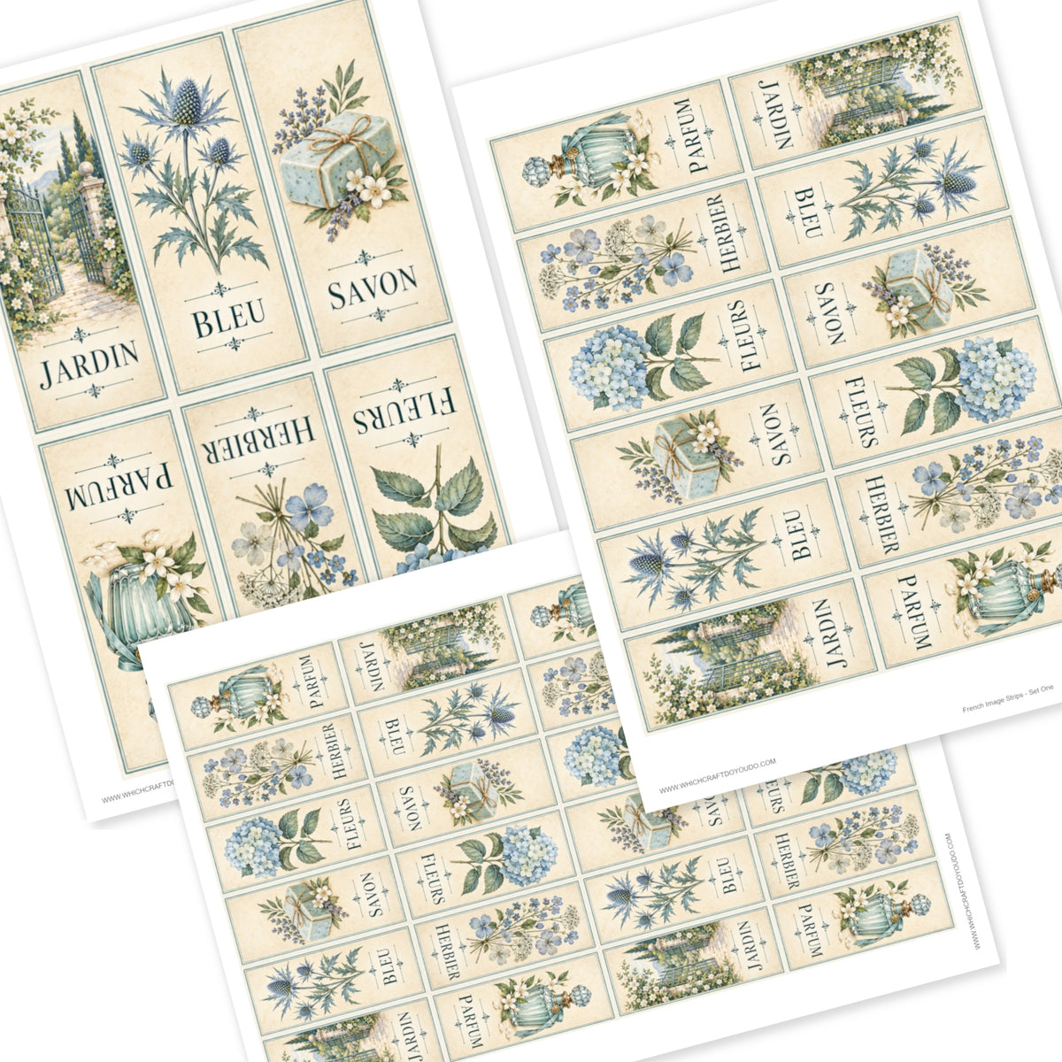 French Image Strips - Set One - DI-10345 - Digital Download