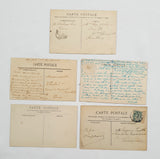 Authentic Vintage/Antique French Postcard - Set of 5 - GF