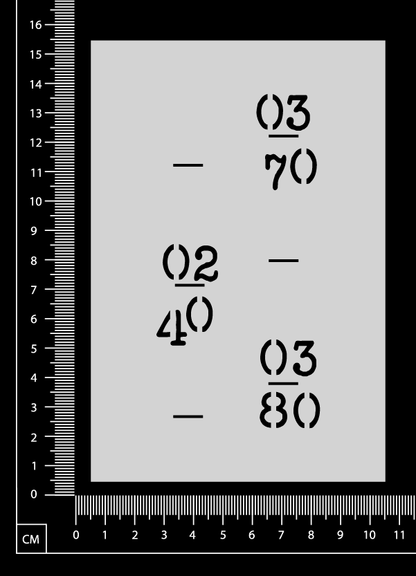 German Measuring Tape - A - Stencil -  100mm x 150mm