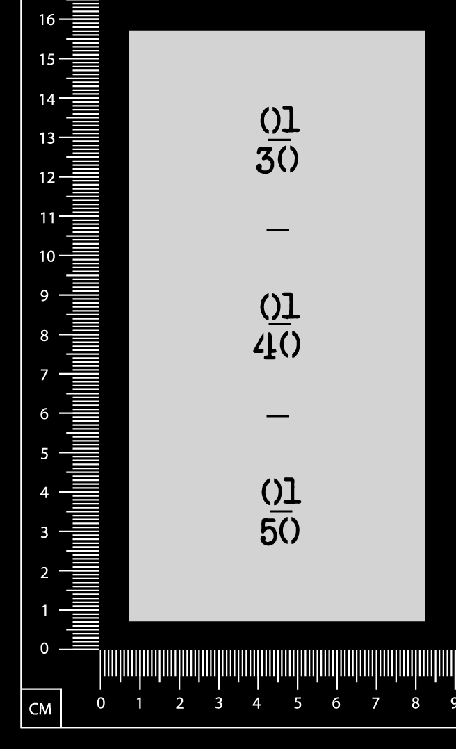 German Measuring Tape - C - Stencil -  75mm x 150mm