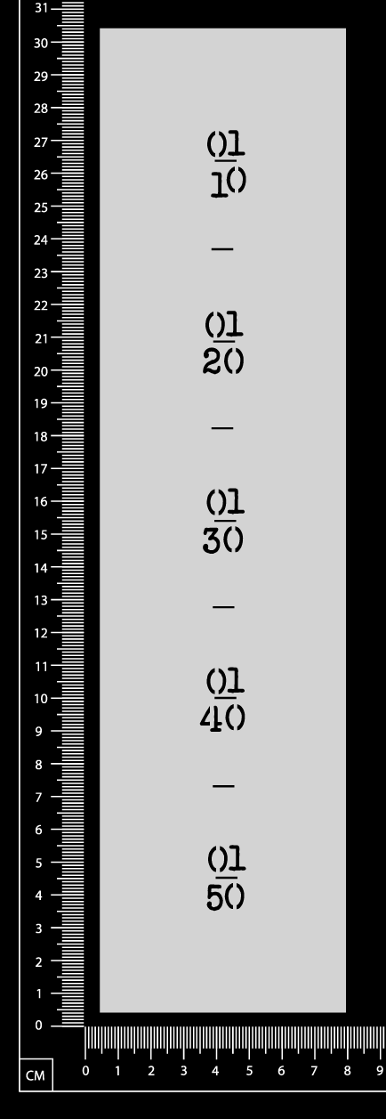 German Measuring Tape - D - Stencil - 75mm x 300mm