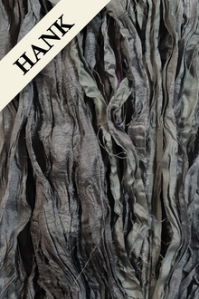 Reclaimed Sari Silk Ribbon - Graphite - Hank