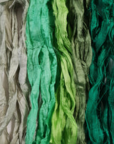Reclaimed Sari Silk Ribbon - Green With Envy - 10 Metre Pack