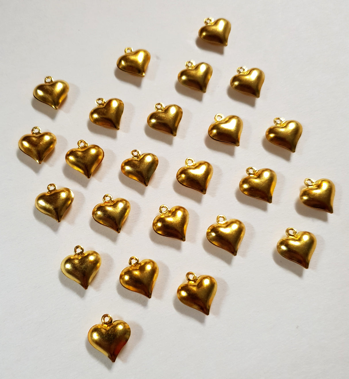 Gold Heart Charms - Set of 24