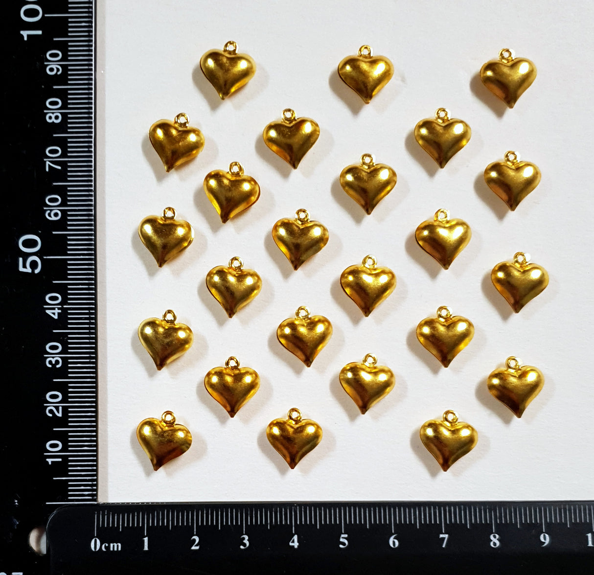 Gold Heart Charms - Set of 24