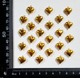 Gold Heart Charms - Set of 24