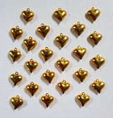 Gold Heart Charms - Set of 24