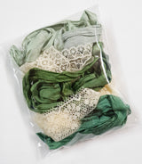 Forest Greens – Sari Silk & Vintage Lace Pack - HE