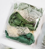 Forest Greens – Sari Silk & Vintage Lace Pack - HE