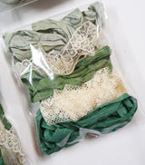 Forest Greens – Sari Silk & Vintage Lace Pack - HE