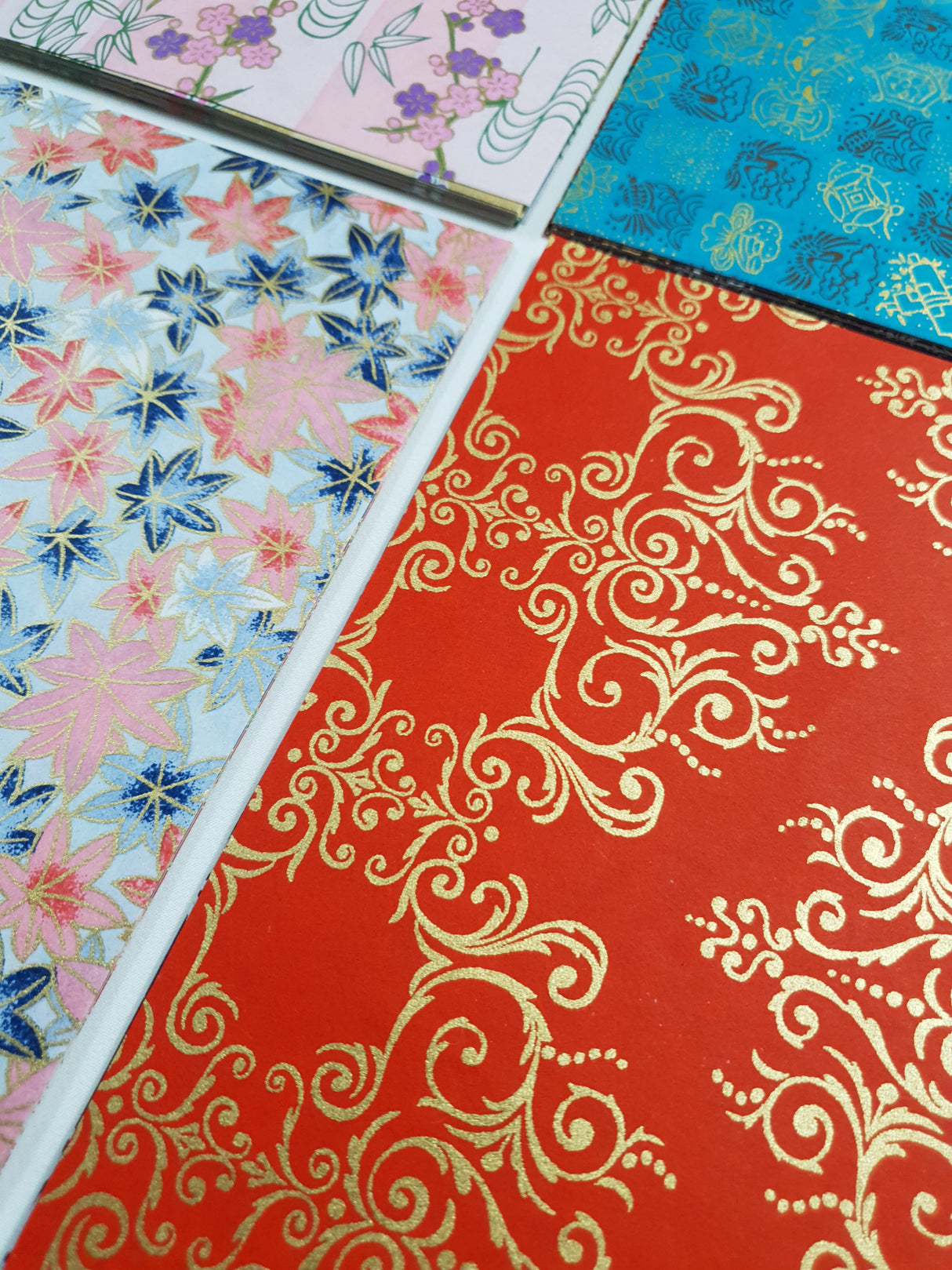 Hand Dyed Japanese Washi Papers - Set of 5 - Picked at Random