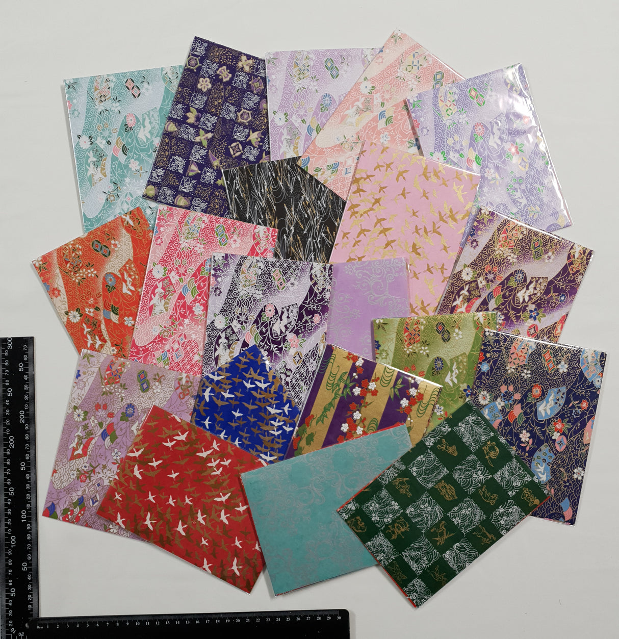 Hand Dyed Japanese Washi Papers - Set of 5 - Picked at Random