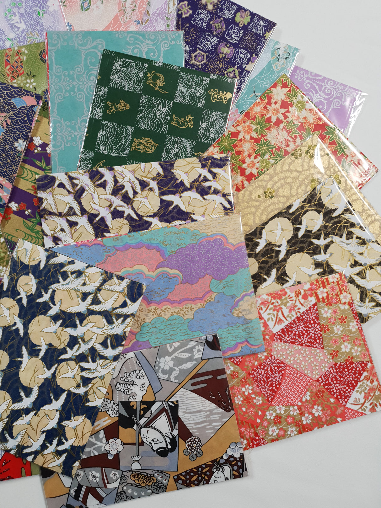 Hand Dyed Japanese Washi Papers - Set of 5 - Picked at Random