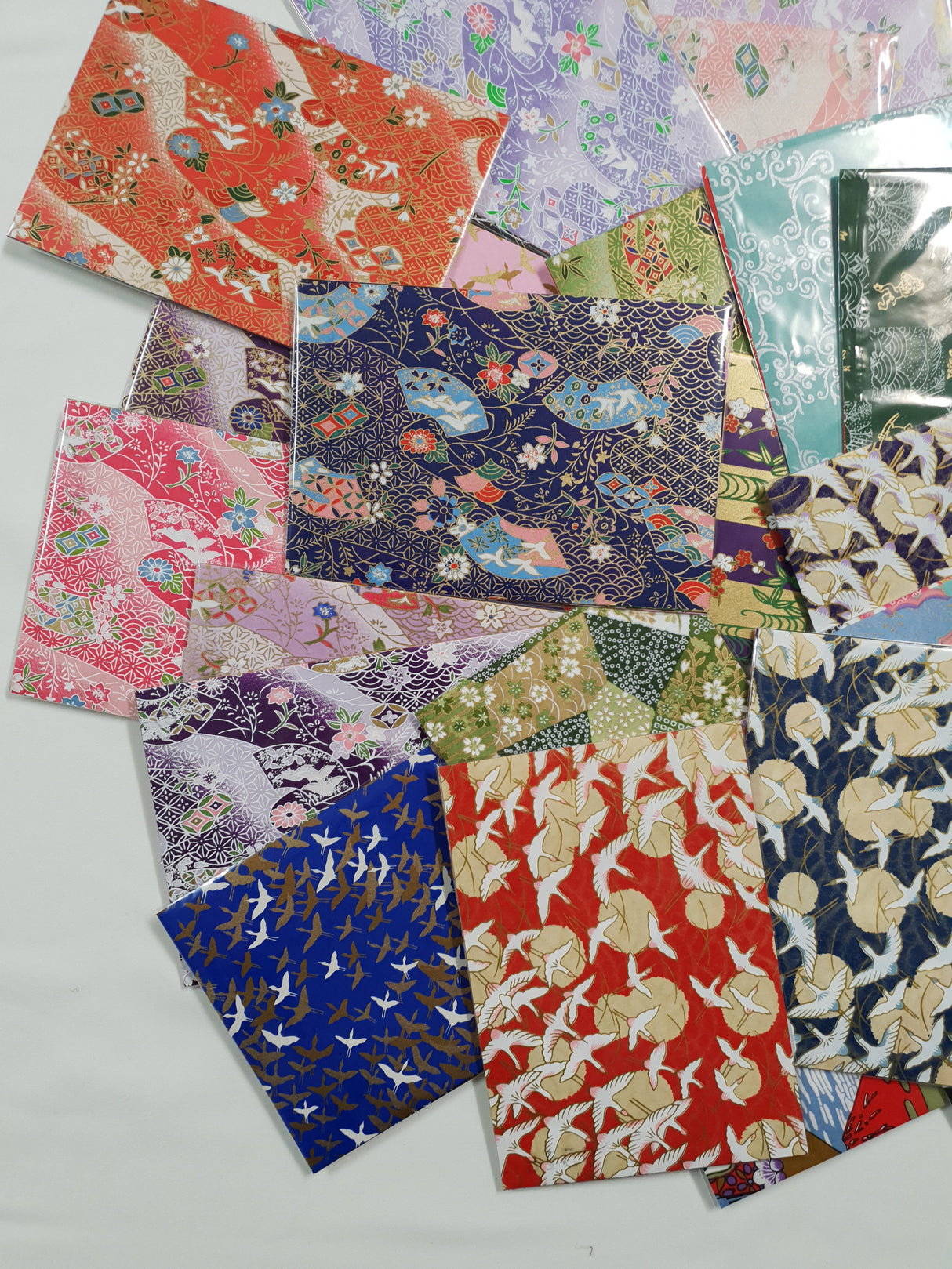 Hand Dyed Japanese Washi Papers - Set of 5 - Picked at Random