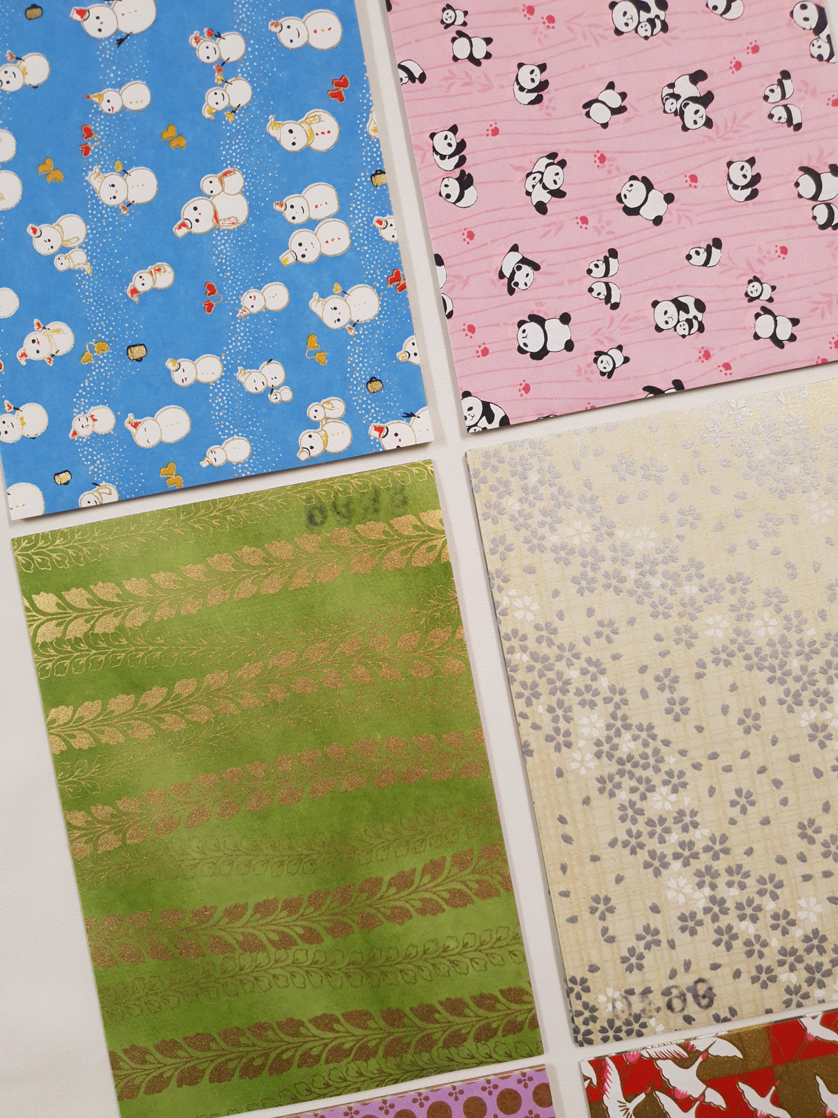 Hand Dyed Japanese Washi Papers - Set of 5 - Picked at Random