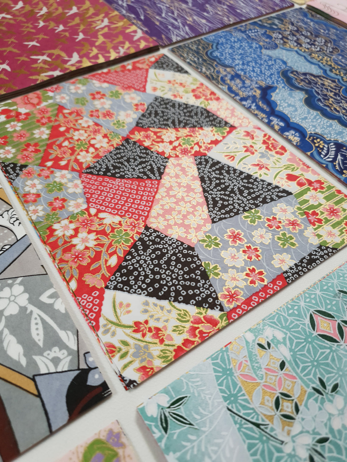 Hand Dyed Japanese Washi Papers - Set of 5 - Picked at Random