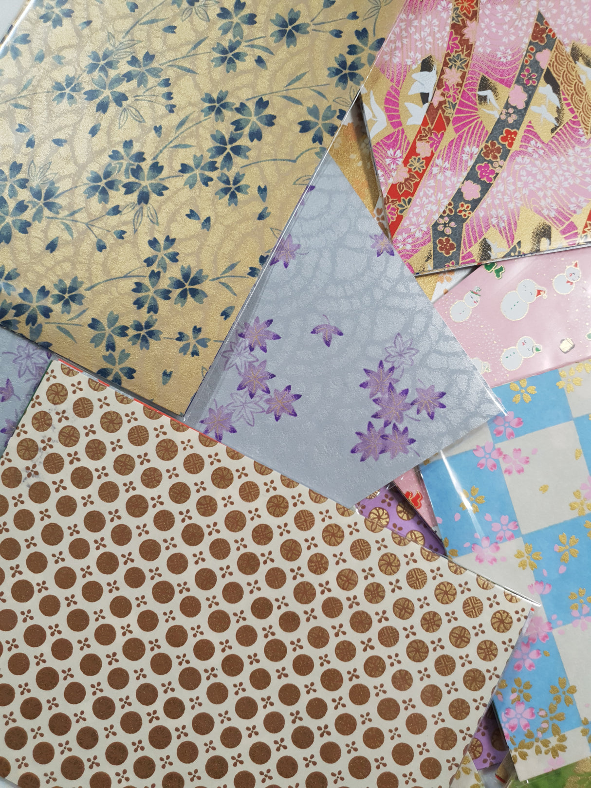 Hand Dyed Japanese Washi Papers - Set of 5 - Picked at Random