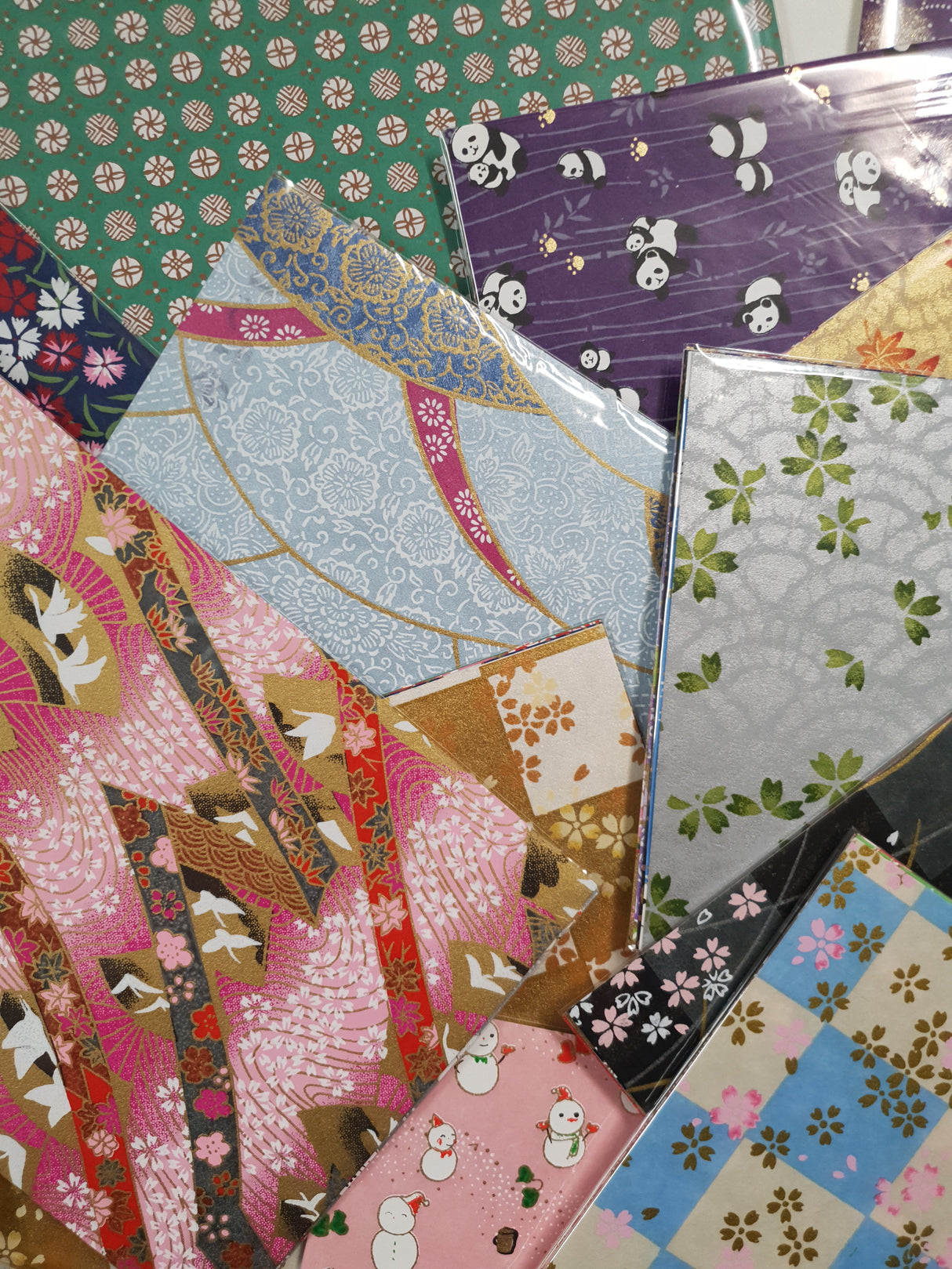 Hand Dyed Japanese Washi Papers - Set of 5 - Picked at Random