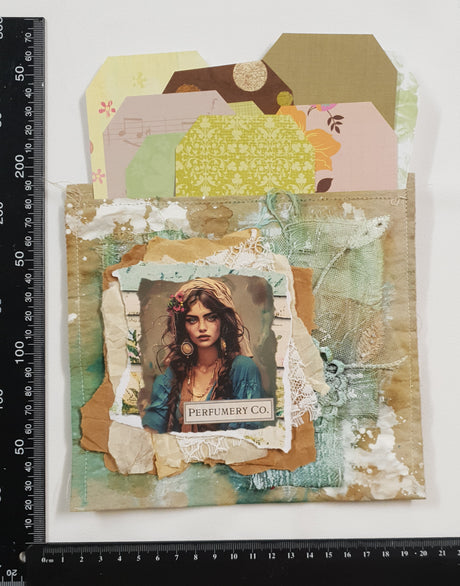 Mixed Media Pouch with Tags - QW