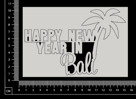 Happy New Year in Bali - B - White Chipboard