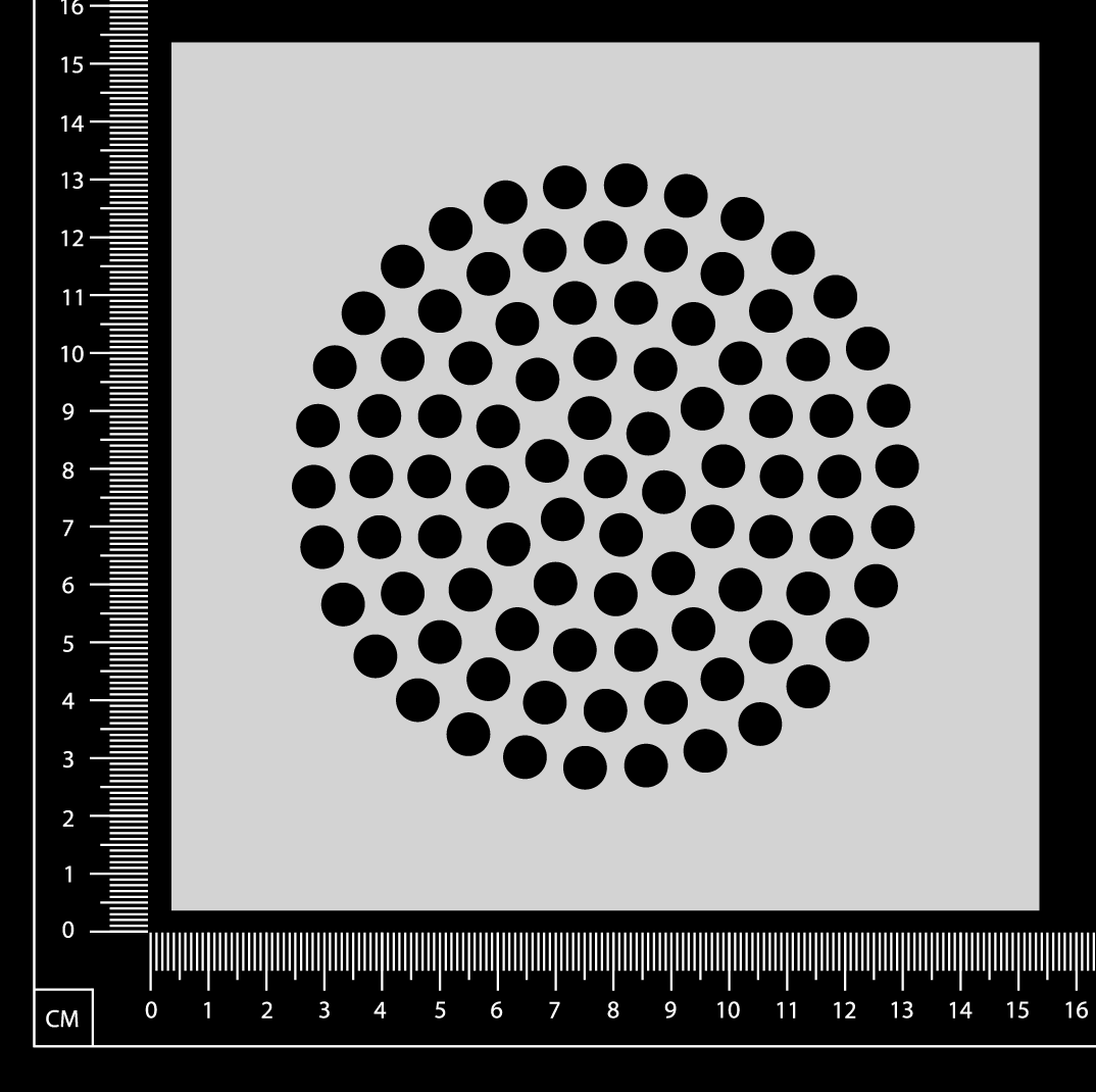 Infinity Circles - Swirling Spheres Zoom - Stencil 150mm x 150mm