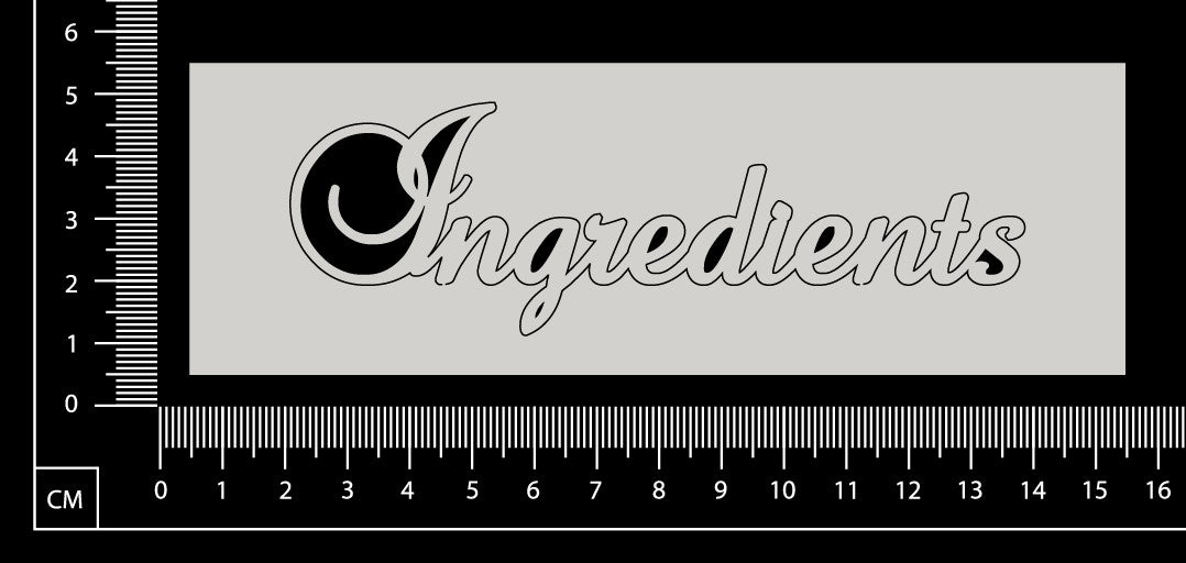 Elegant Word - Ingredients - White Chipboard