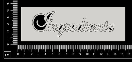 Elegant Word - Ingredients - White Chipboard