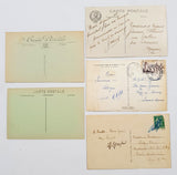 Authentic Vintage/Antique French Postcard - Set of 5 - JA
