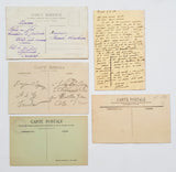 Authentic Vintage/Antique French Postcard - Set of 5 - JC