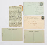 Authentic Vintage/Antique French Postcard - Set of 5 - JE