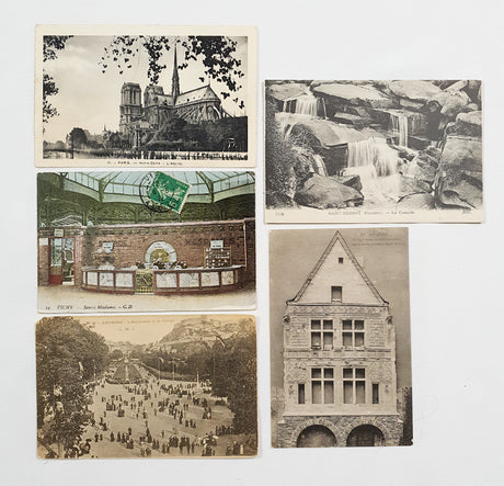 Authentic Vintage/Antique French Postcard - Set of 5 - JF