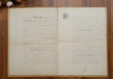 Authentic Antique French 1908 Notaire Document - JW