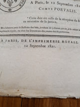 Authentic Antique French 1821 Document - KA