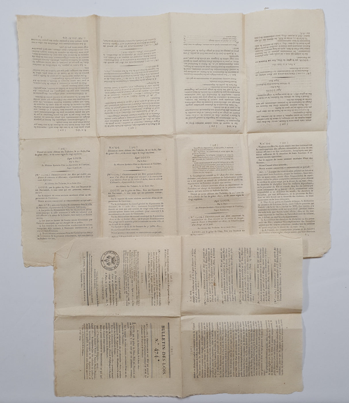 Authentic Antique French 1821 Document - KA