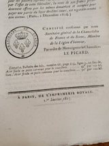 Authentic Antique French 1815 Document - KF