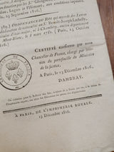 Authentic Antique French 1816 Document - KG