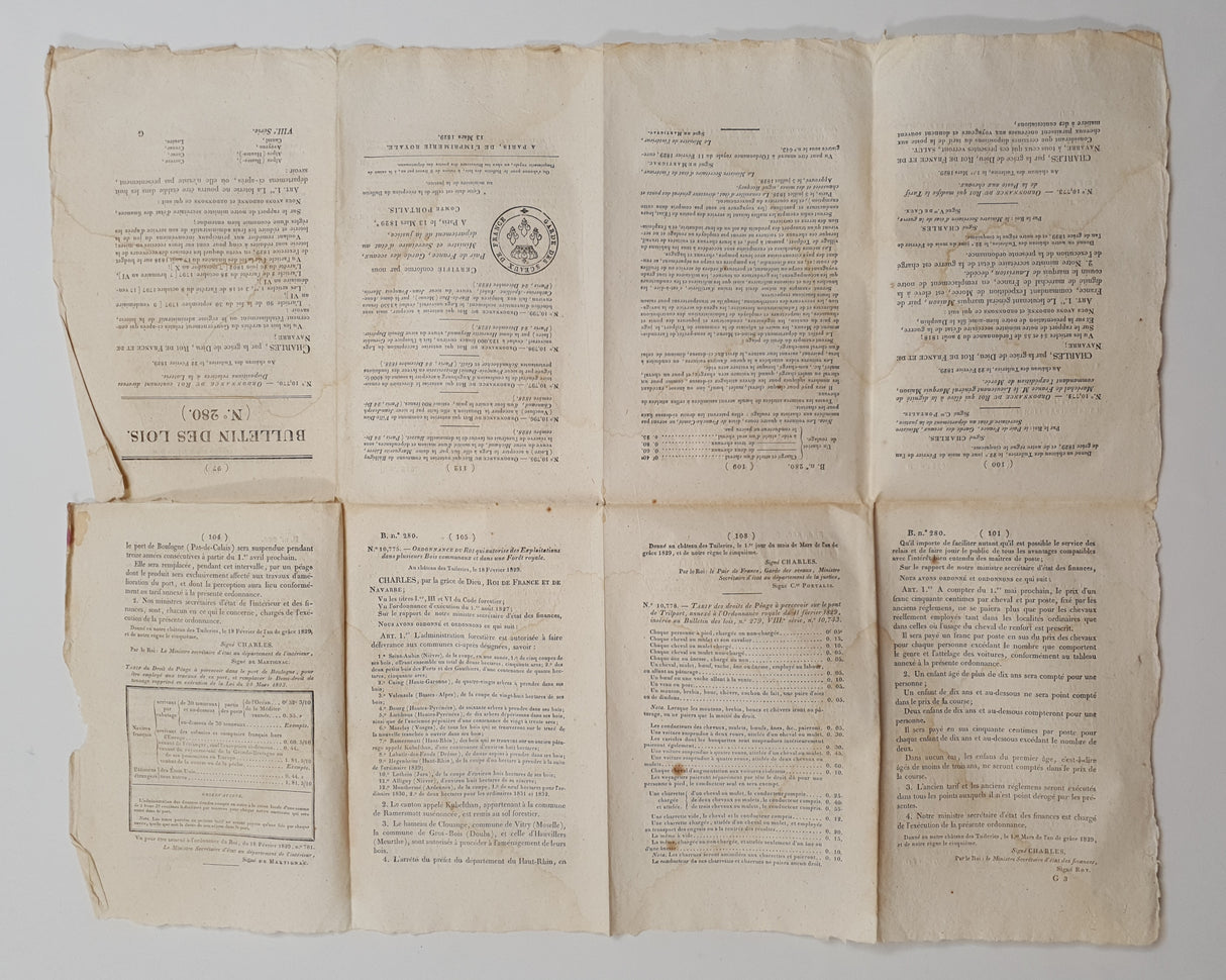 Authentic Antique French 1816 Document - KH