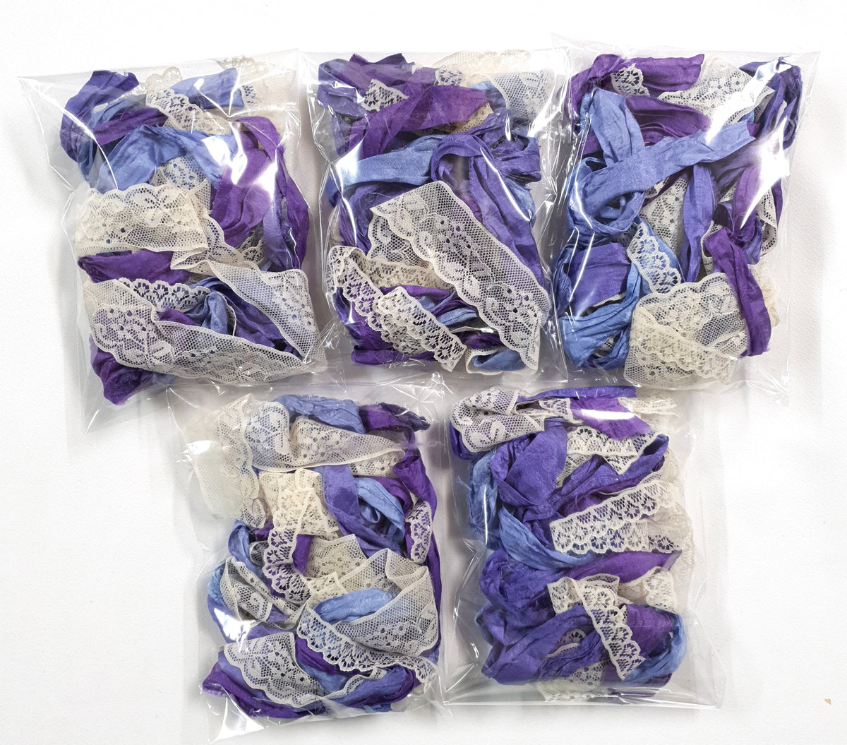 Pretty Purples – Sari Silk & Vintage Lace Pack - KJ